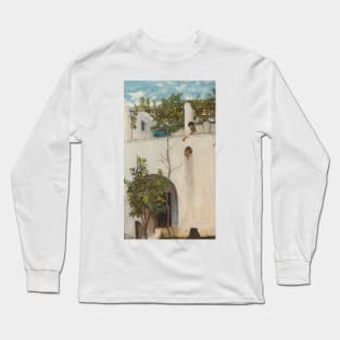 Lady on a Balcony, Capri by John William Waterhouse Long Sleeve T-Shirt